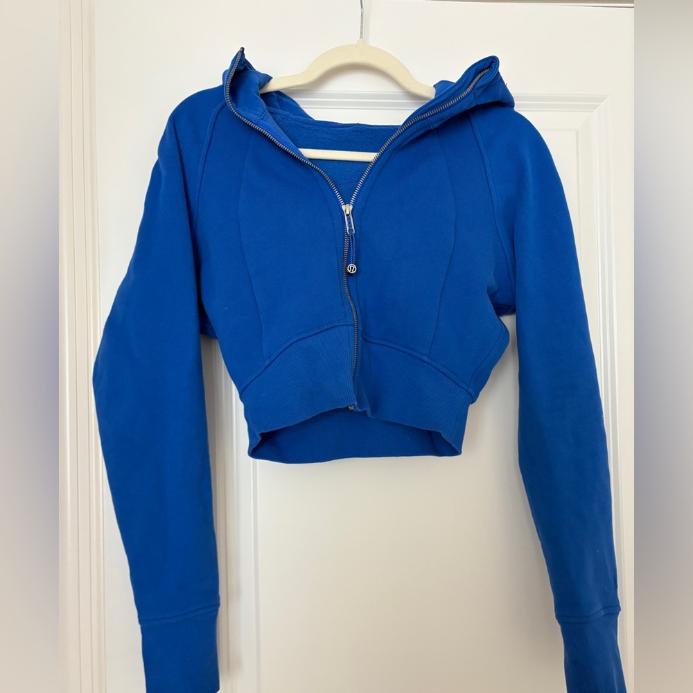 Lululemon cropped Cobalt Blue Cropped Zip Hoodie